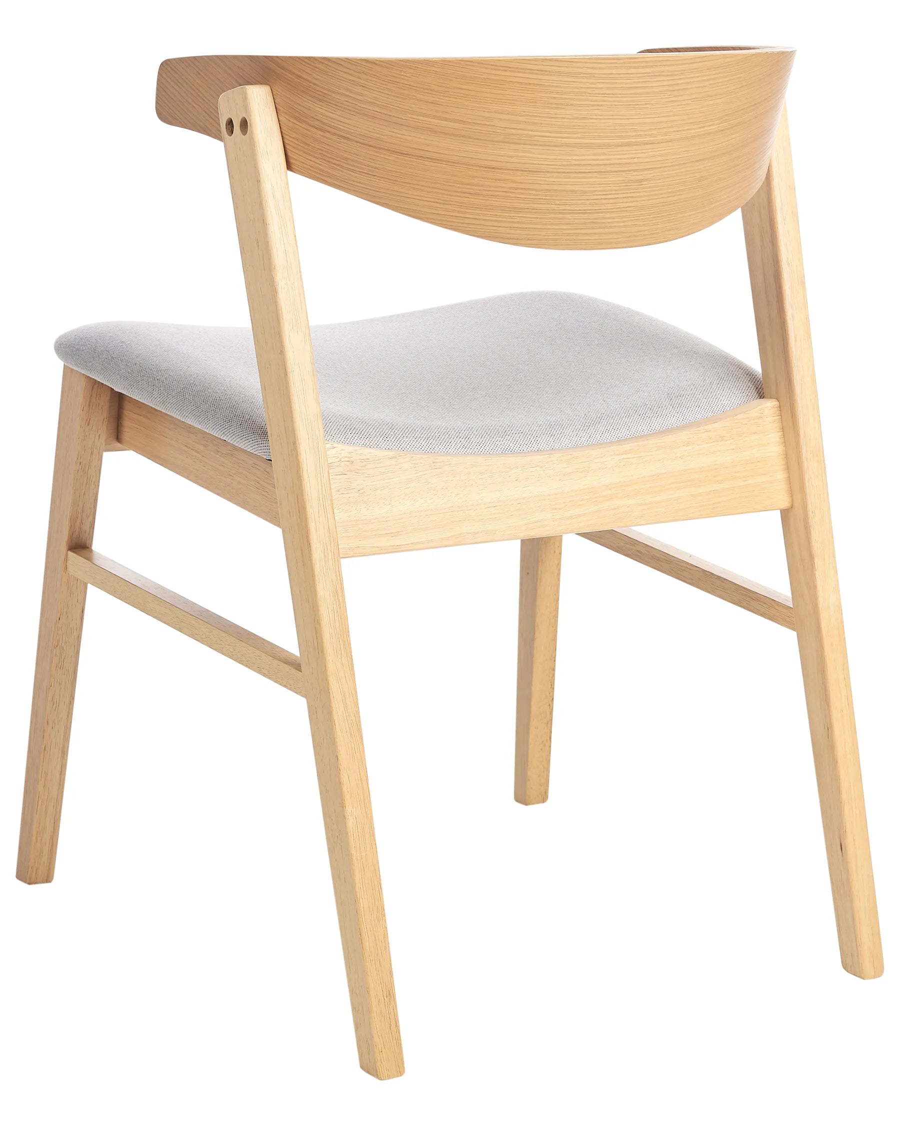 Set of 2 Dining Chairs LILLY Fabric Light Brown/ Grey