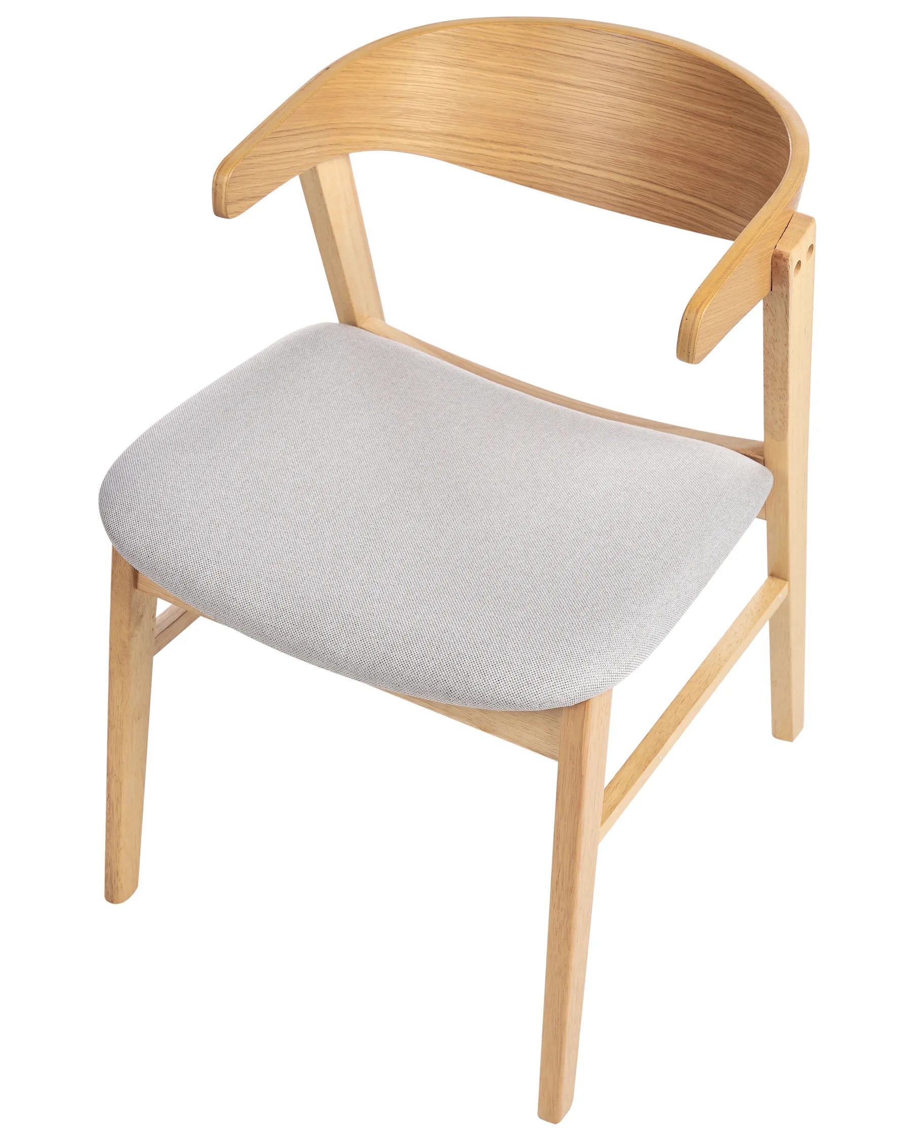 Set of 2 Dining Chairs LILLY Fabric Light Brown/ Grey