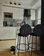 Set of 2 Bar Chairs EMERY Boucle Black