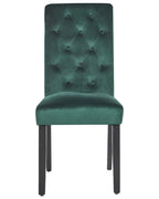 Set of 2 Dining Chairs VELVA Velvet Dark Green