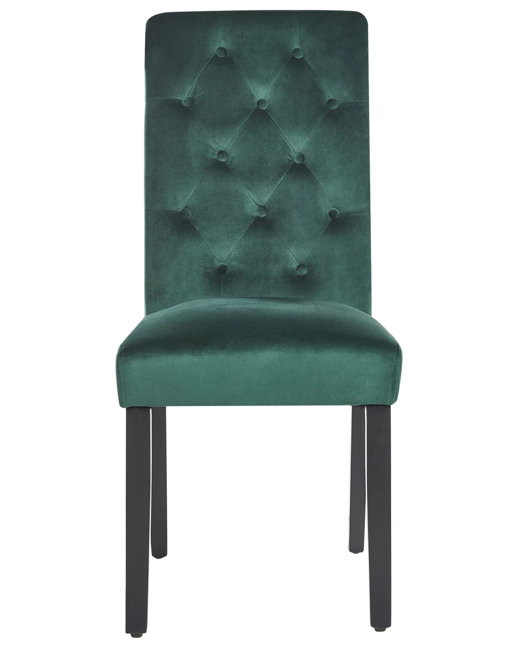 Set of 2 Dining Chairs VELVA Velvet Dark Green