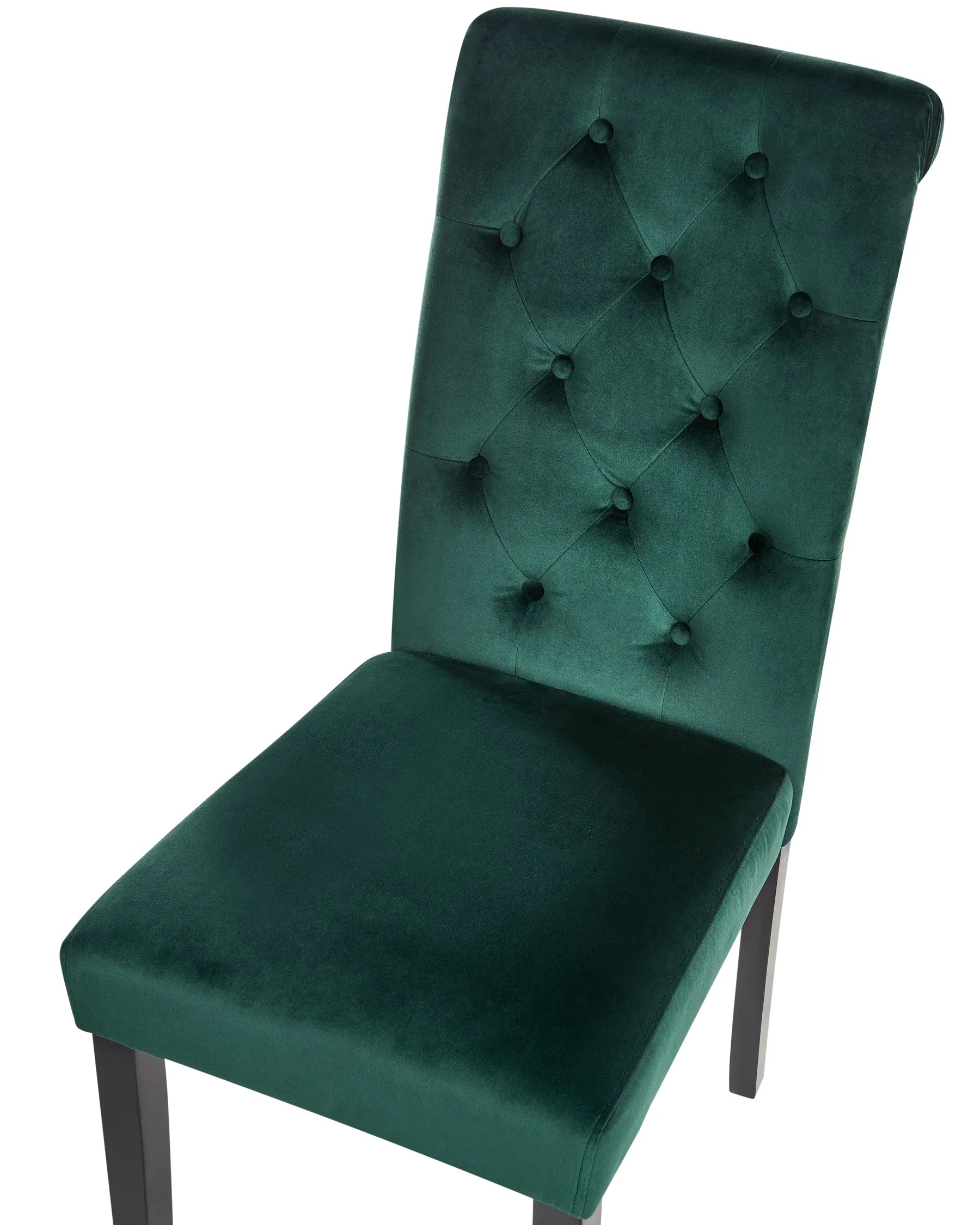 Set of 2 Dining Chairs VELVA Velvet Dark Green
