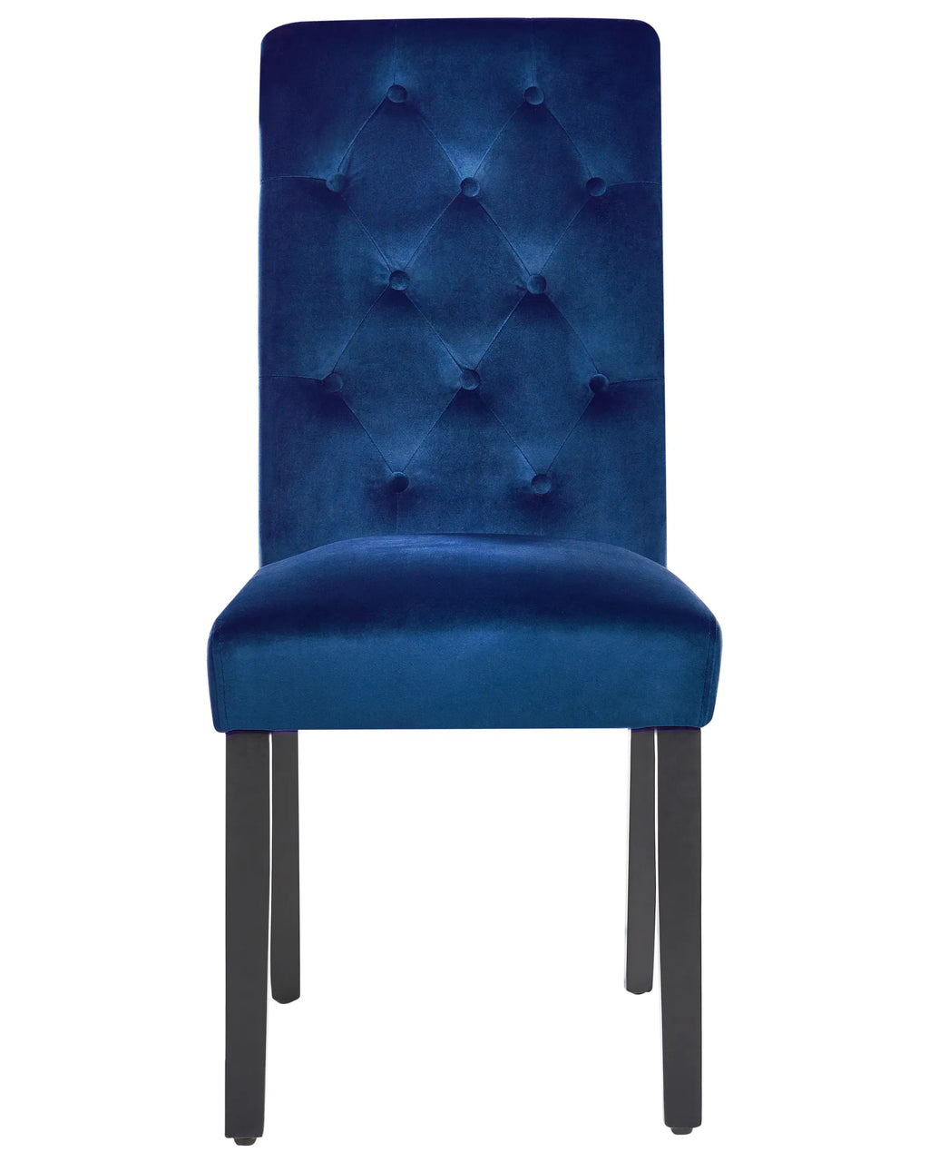 Set of 2 Dining Chairs VELVA Velvet Dark Blue