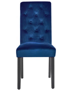 Set of 2 Dining Chairs VELVA Velvet Dark Blue