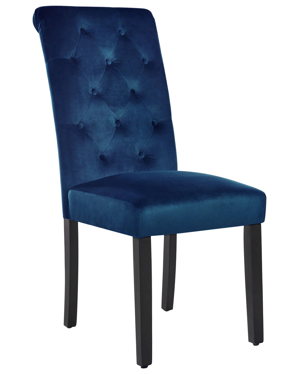 Set of 2 Dining Chairs VELVA Velvet Dark Blue