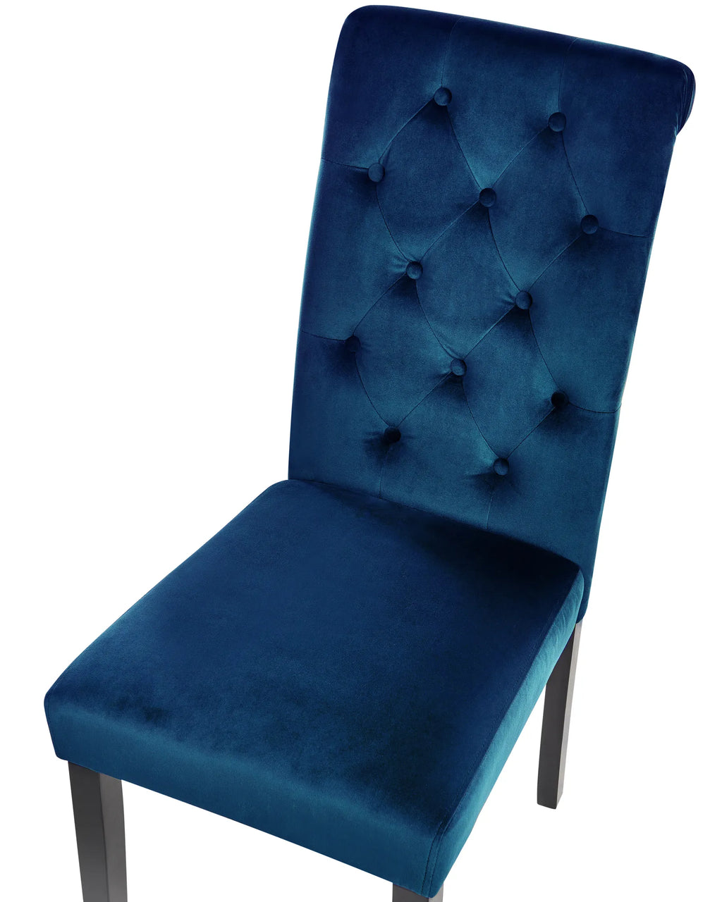 Set of 2 Dining Chairs VELVA Velvet Dark Blue