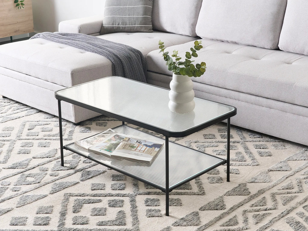 Coffee Table BLAIR Tempered Glass Black