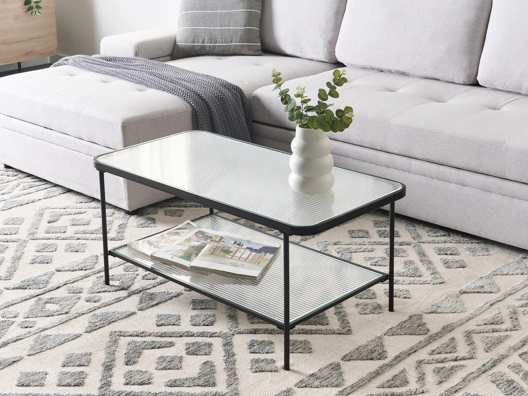 Coffee Table BLAIR Tempered Glass Black