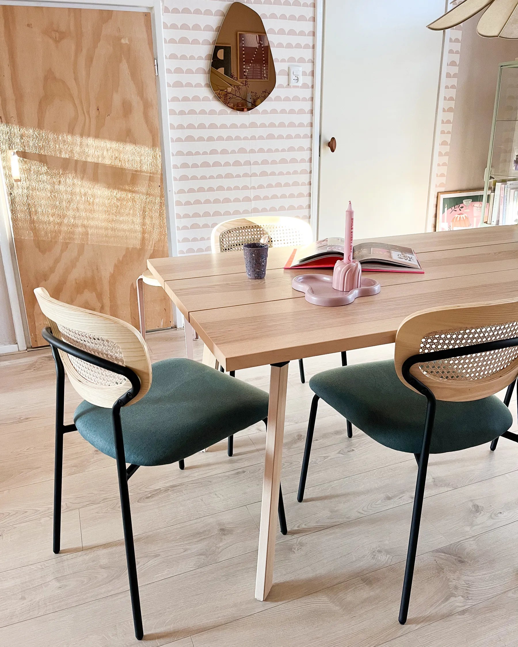 Set of 2 Dining Chairs MAYETTA Metal Teal