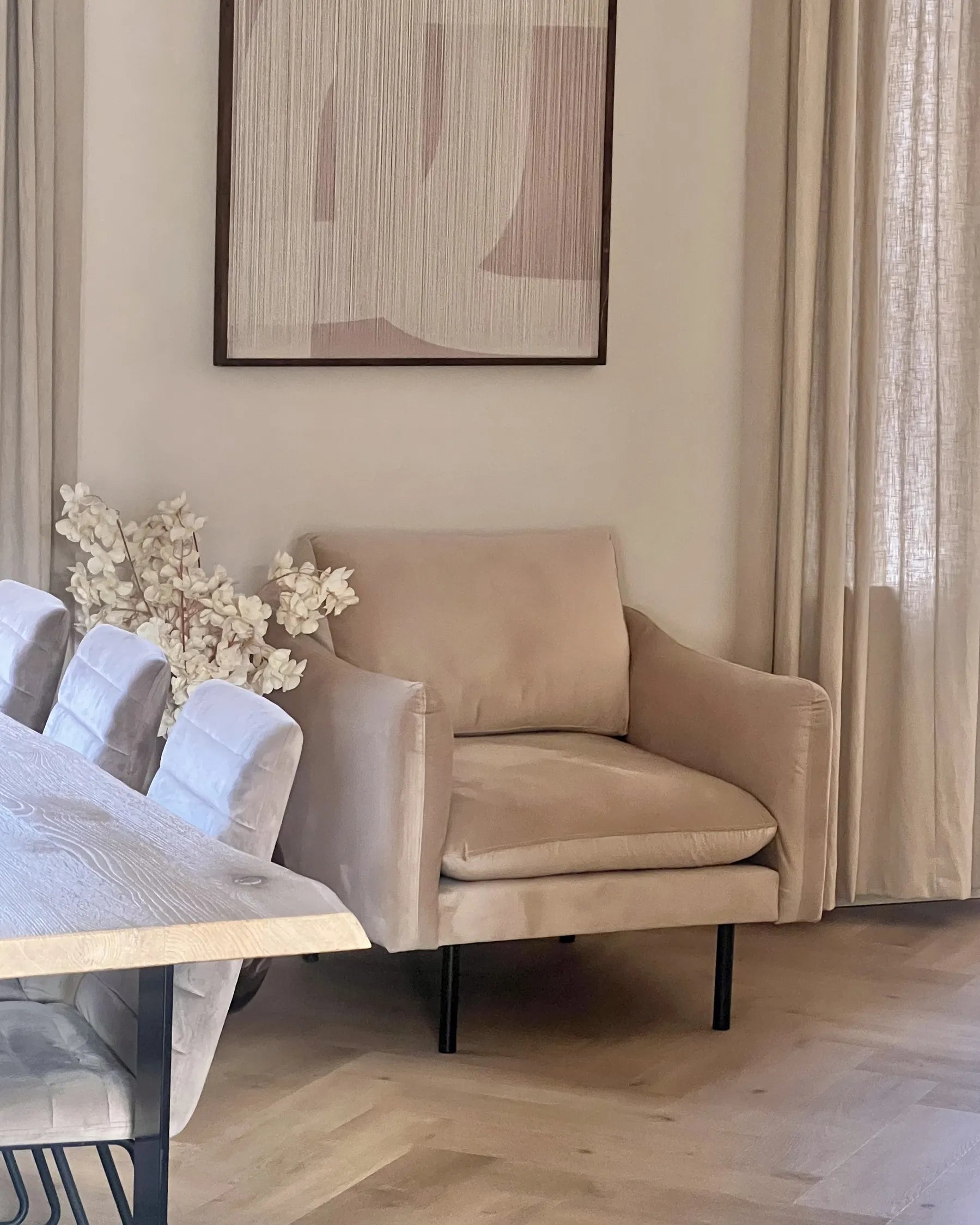 Armchair VINTERBRO Velvet Beige