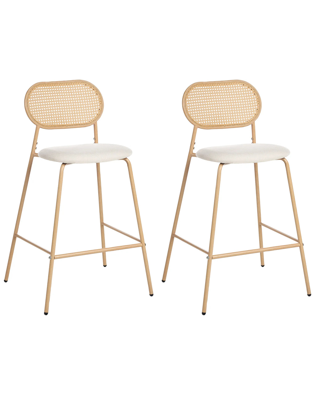 Set of 2 Bar Chairs ADAVER Light Brown