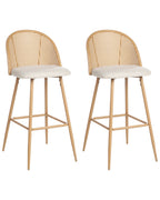 Set of 2 Bar Chairs CORNELL Metal Light Brown