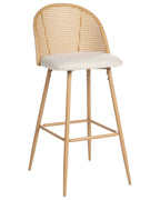 Set of 2 Bar Chairs CORNELL Metal Light Brown