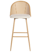 Set of 2 Bar Chairs CORNELL Metal Light Brown