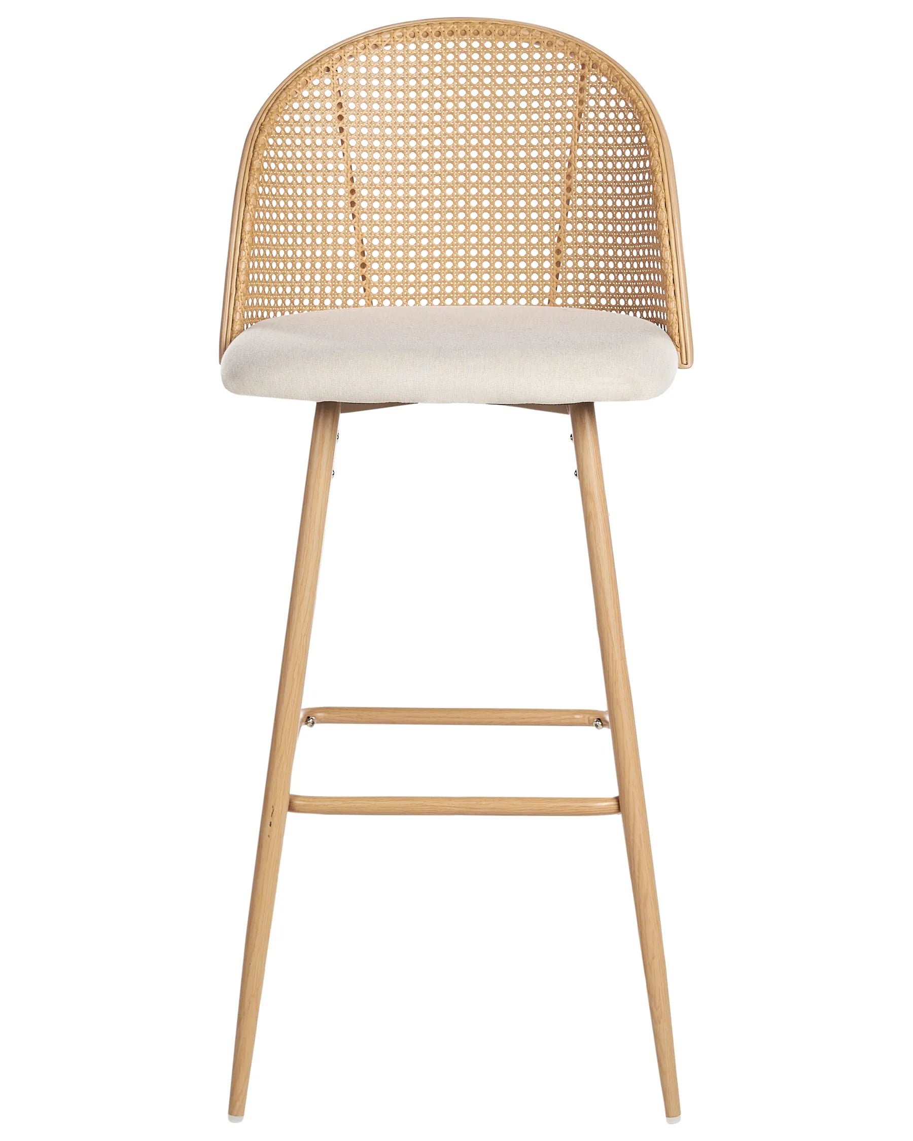 Set of 2 Bar Chairs CORNELL Metal Light Brown