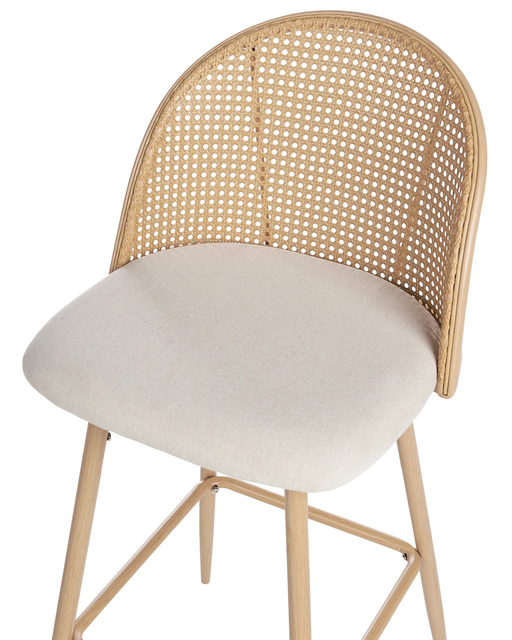 Set of 2 Bar Chairs CORNELL Metal Light Brown