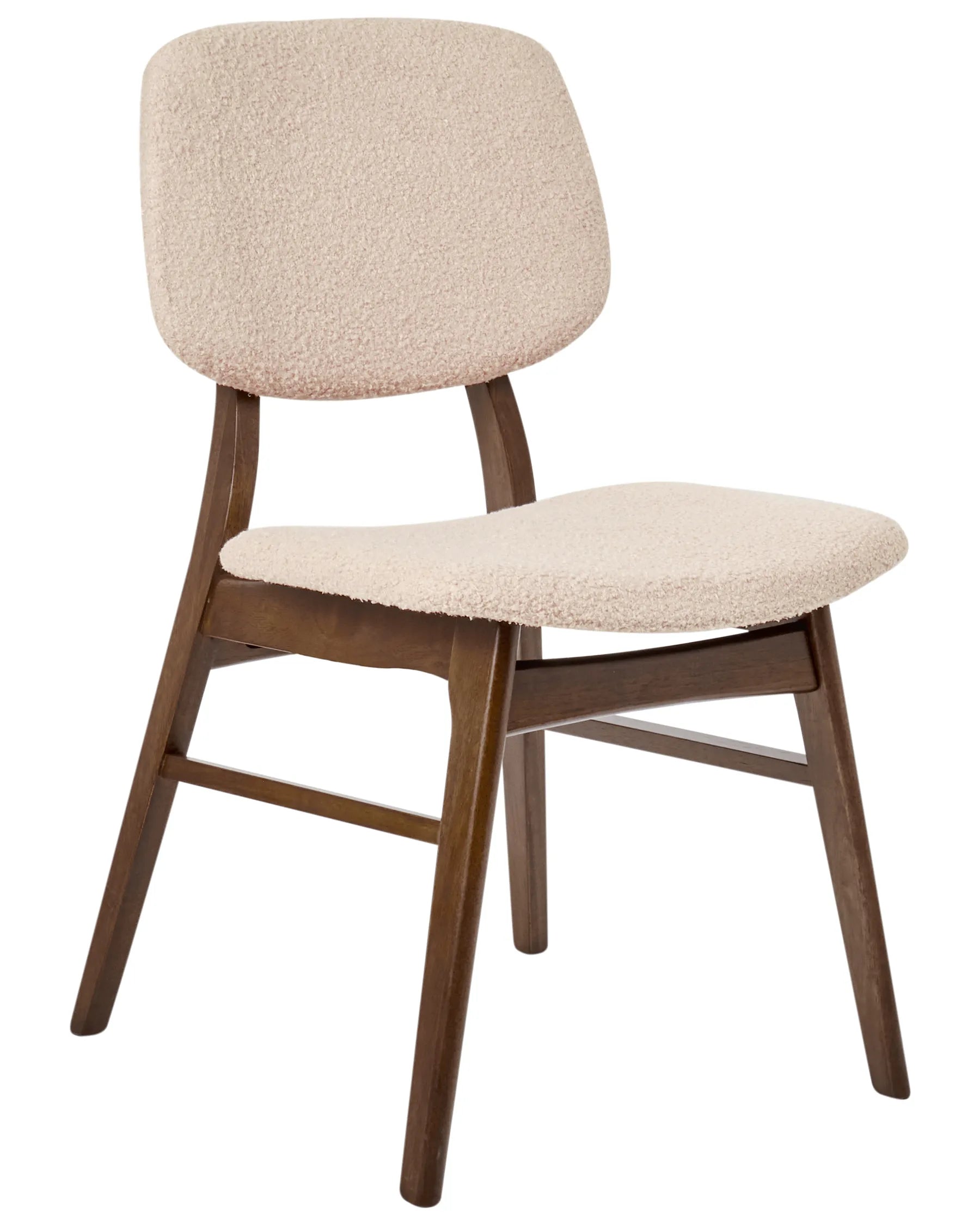 Set of 2 Dining Chairs ELAINE Boucle Dark Brown/ Beige