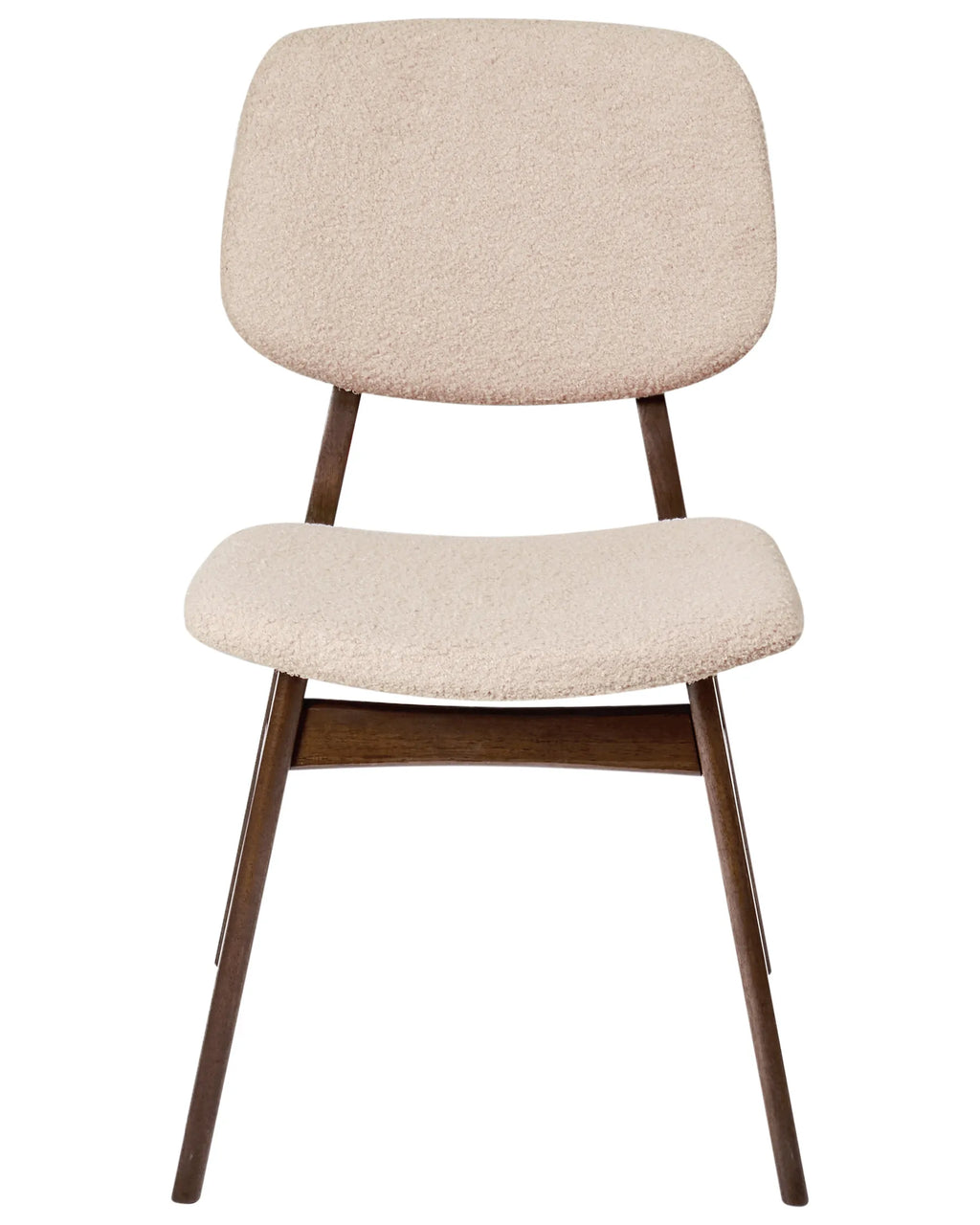 Set of 2 Dining Chairs ELAINE Boucle Dark Brown/ Beige