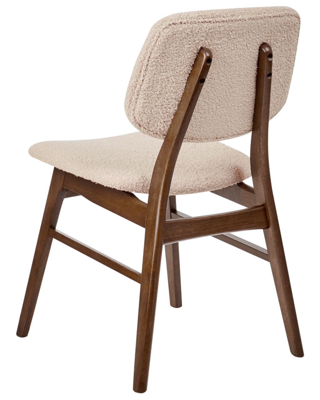Set of 2 Dining Chairs ELAINE Boucle Dark Brown/ Beige