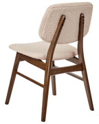 Set of 2 Dining Chairs ELAINE Boucle Dark Brown/ Beige