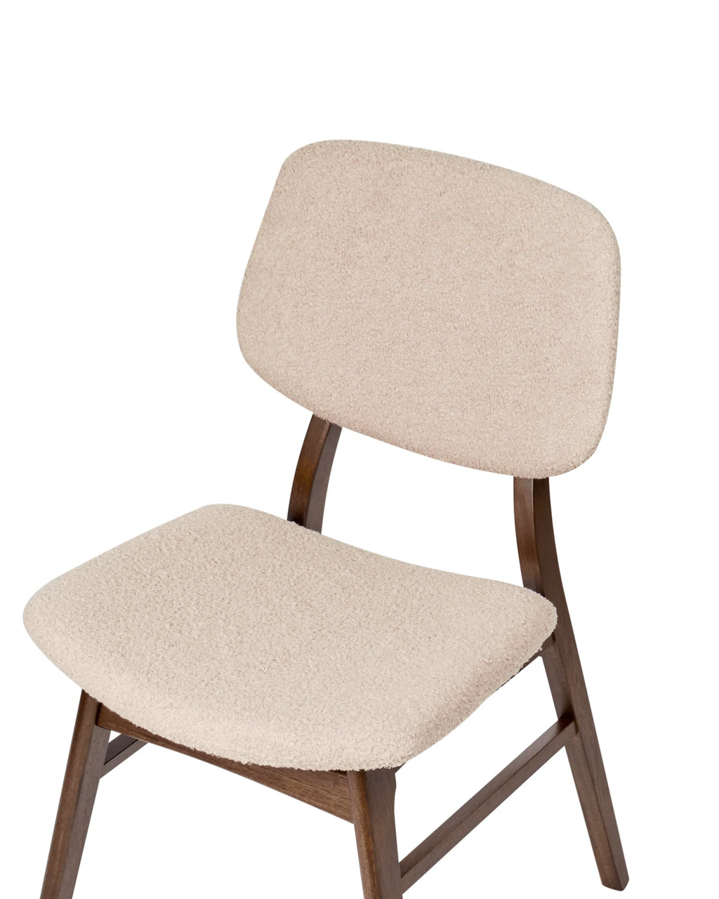 Set of 2 Dining Chairs ELAINE Boucle Dark Brown/ Beige
