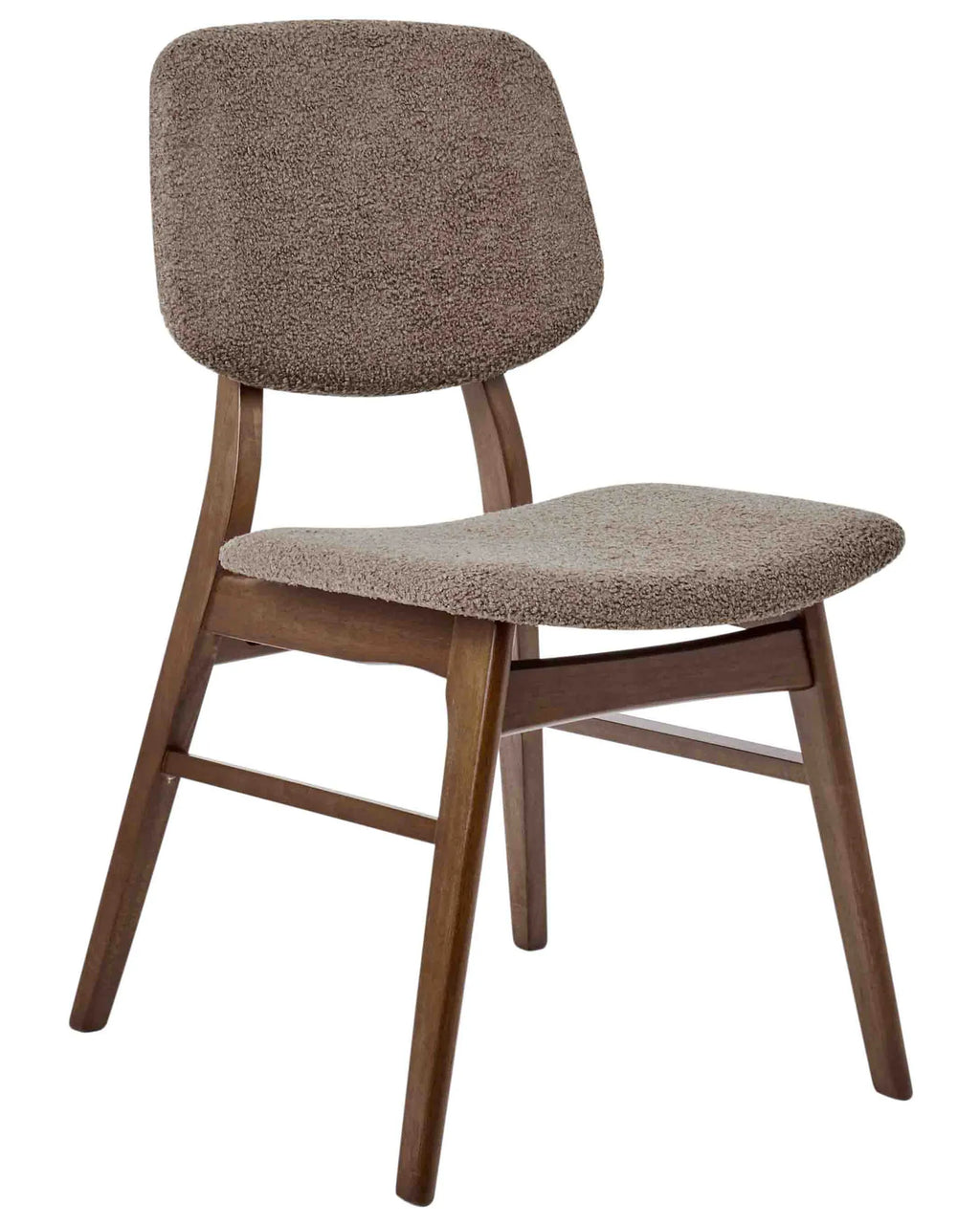 Set of 2 Dining Chairs ELAINE Boucle Dark Brown/ Taupe