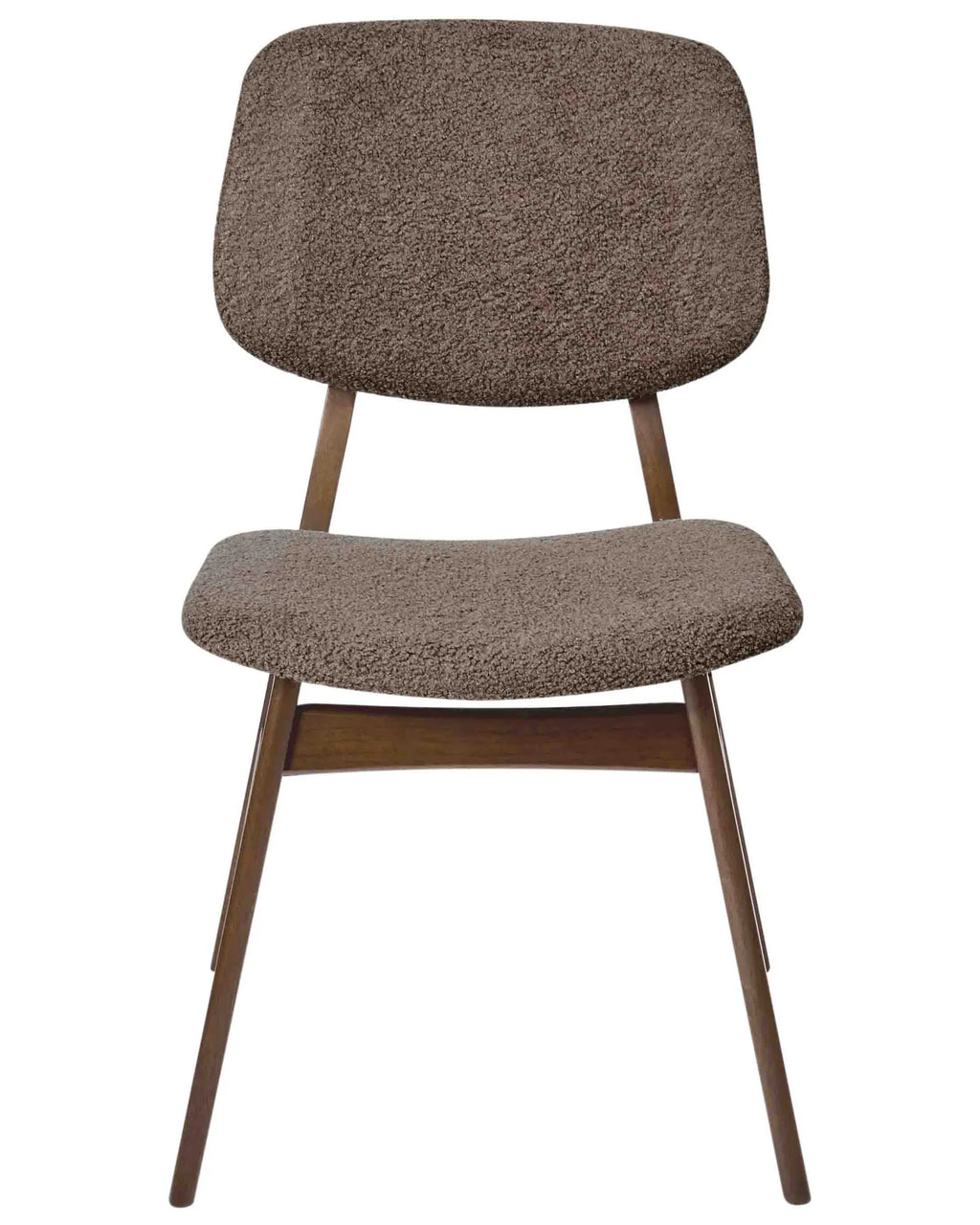 Set of 2 Dining Chairs ELAINE Boucle Dark Brown/ Taupe