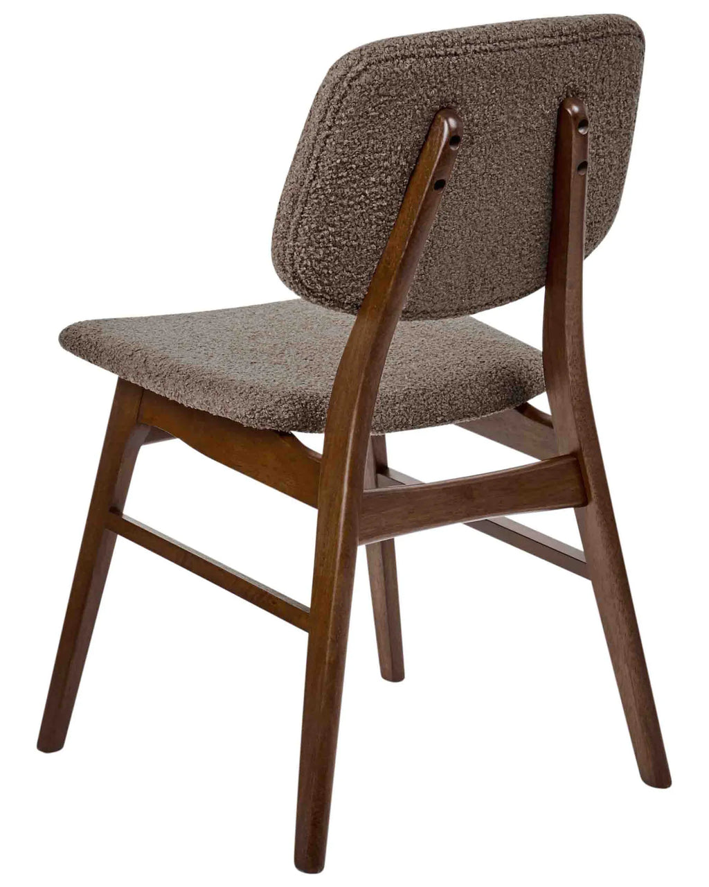 Set of 2 Dining Chairs ELAINE Boucle Dark Brown/ Taupe