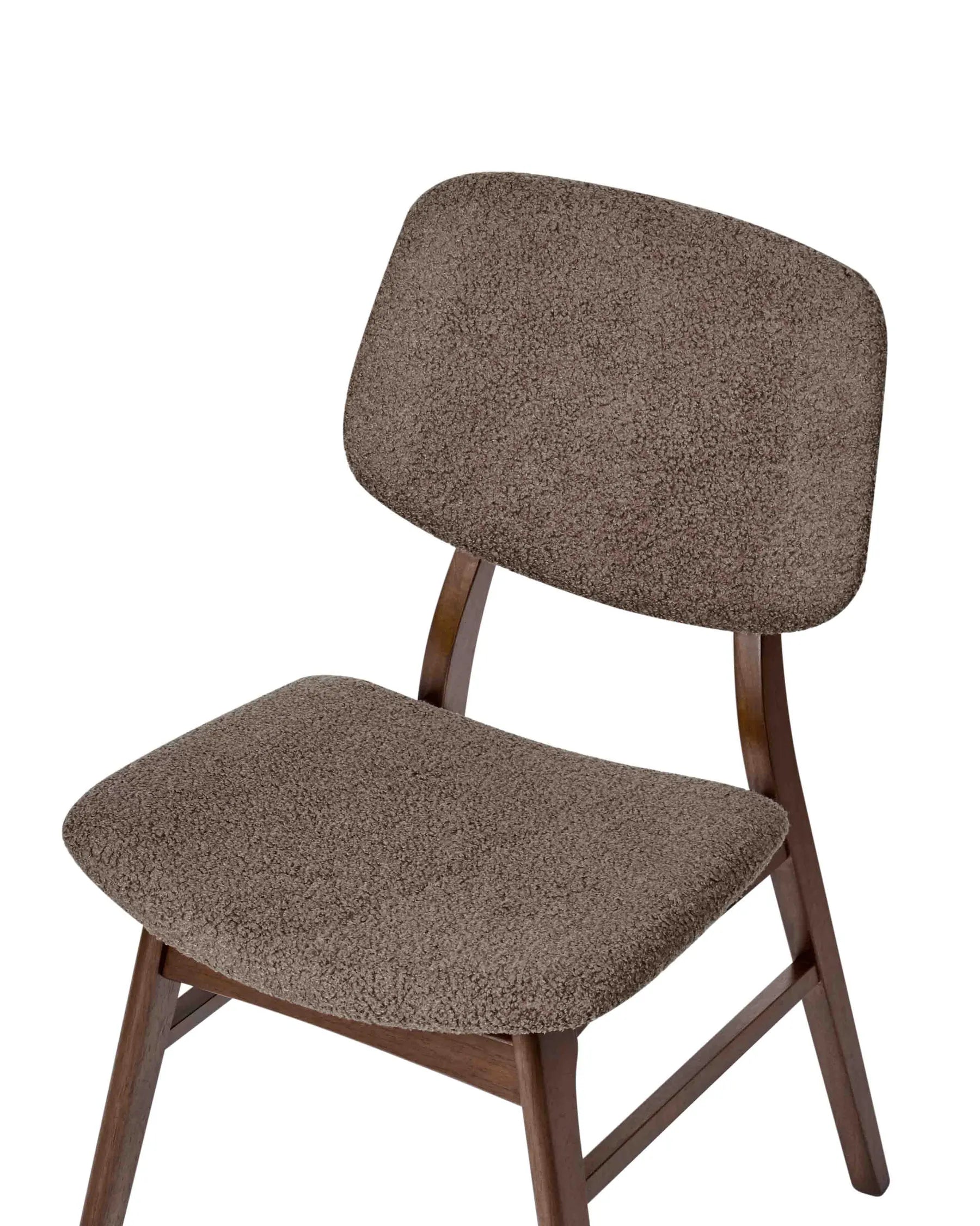 Set of 2 Dining Chairs ELAINE Boucle Dark Brown/ Taupe
