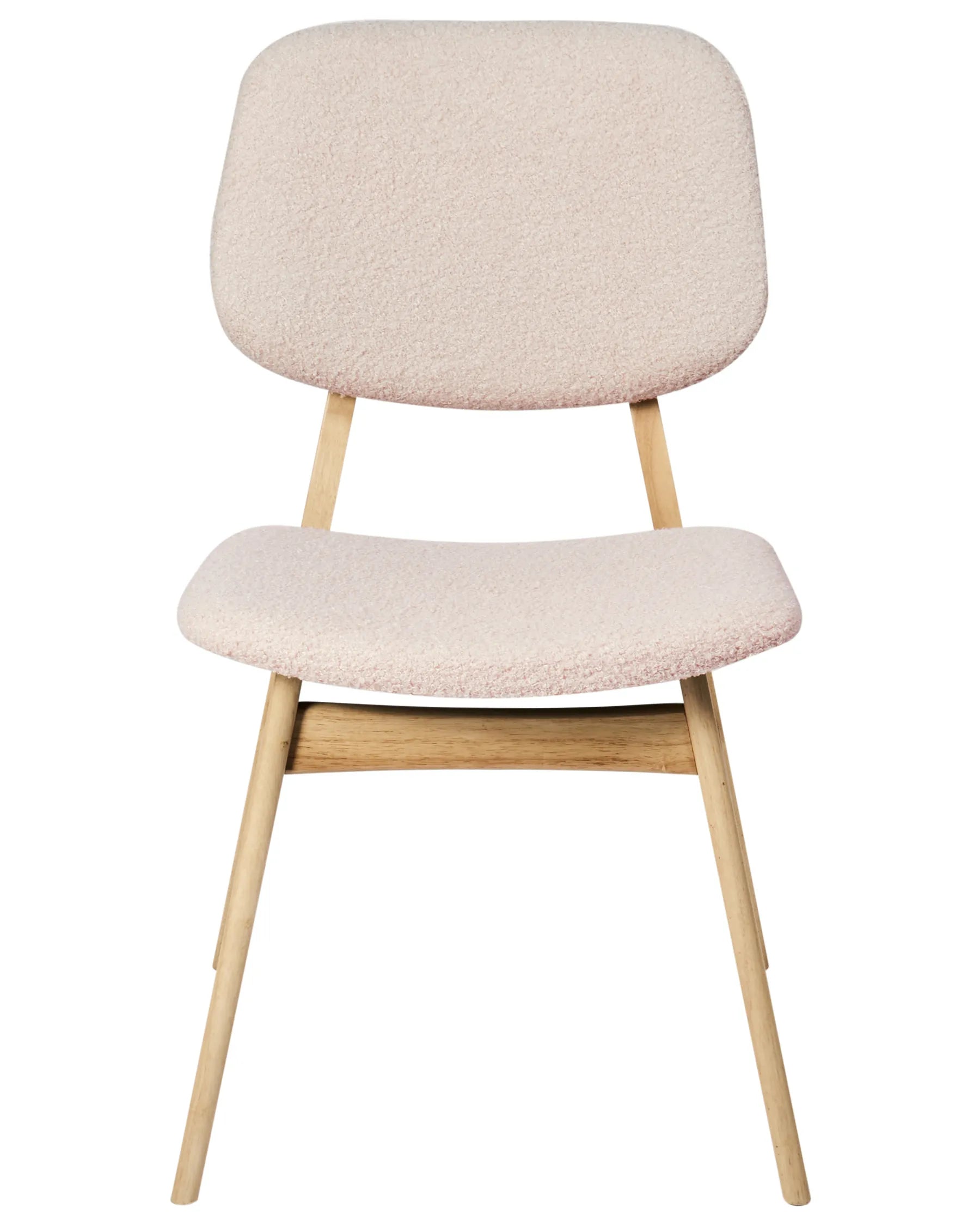 Set of 2 Dining Chairs ELAINE Boucle Light Brown/ Beige