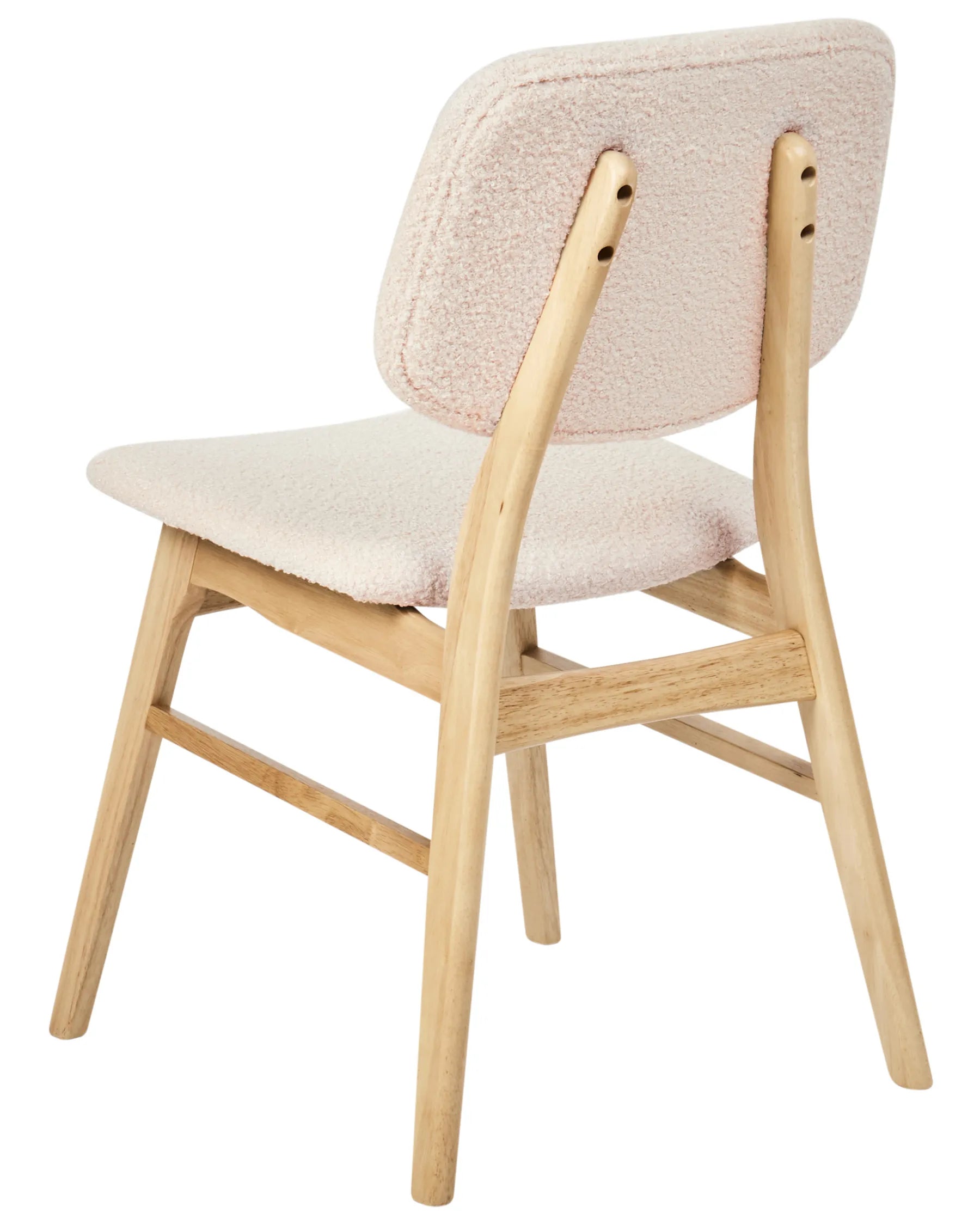 Set of 2 Dining Chairs ELAINE Boucle Light Brown/ Beige