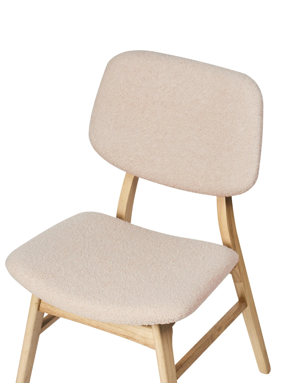 Set of 2 Dining Chairs ELAINE Boucle Light Brown/ Beige