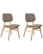 Set of 2 Dining Chairs ELAINE Boucle Light Brown/ Taupe