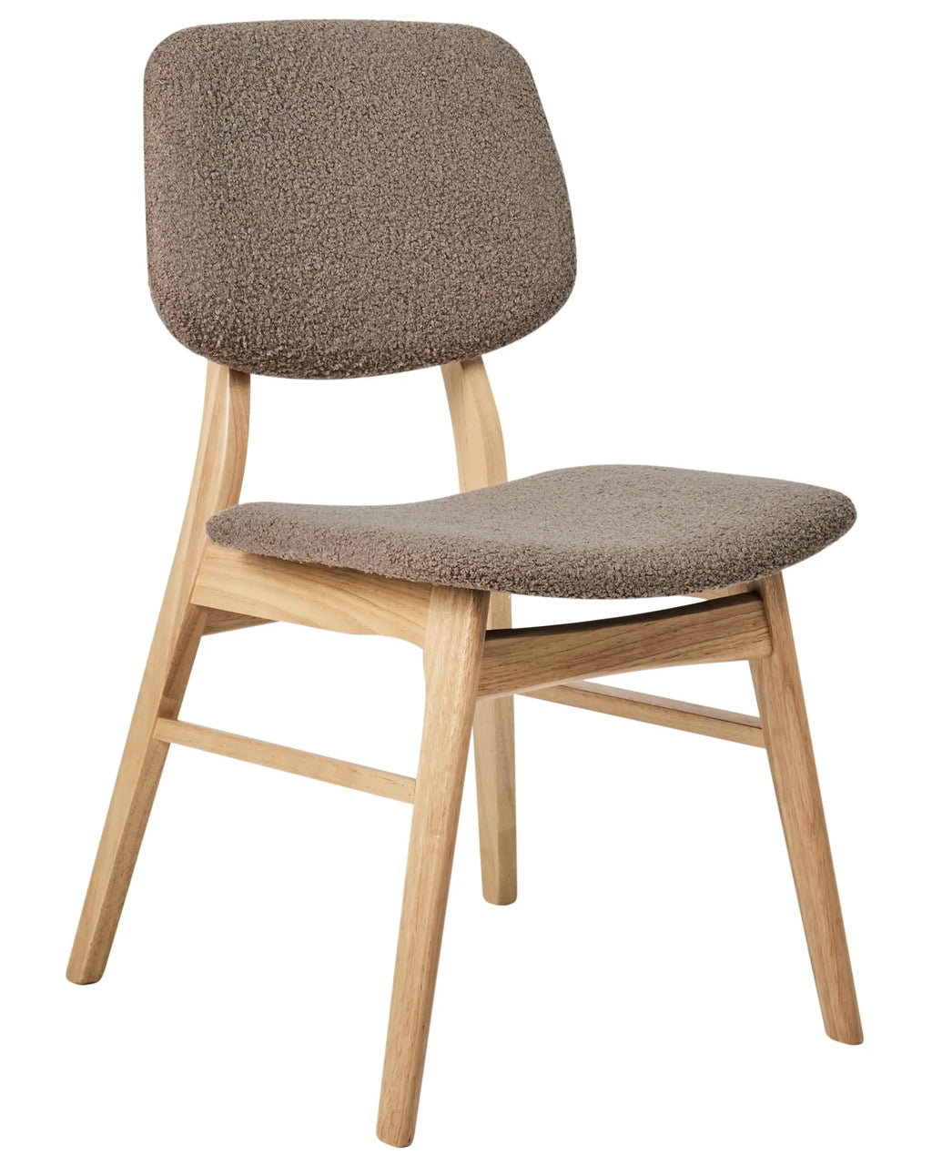 Set of 2 Dining Chairs ELAINE Boucle Light Brown/ Taupe
