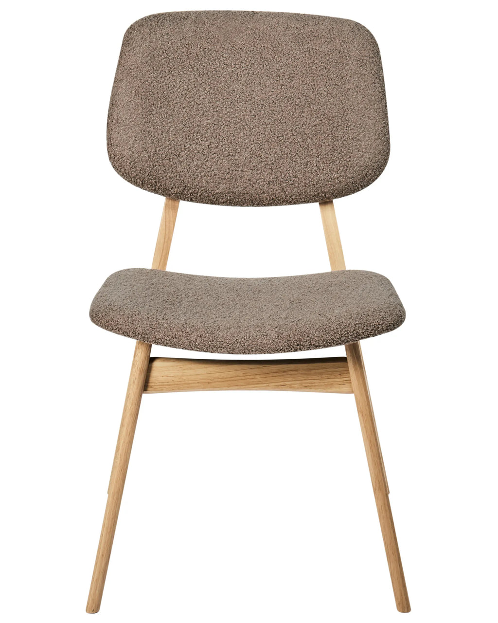 Set of 2 Dining Chairs ELAINE Boucle Light Brown/ Taupe