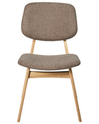 Set of 2 Dining Chairs ELAINE Boucle Light Brown/ Taupe