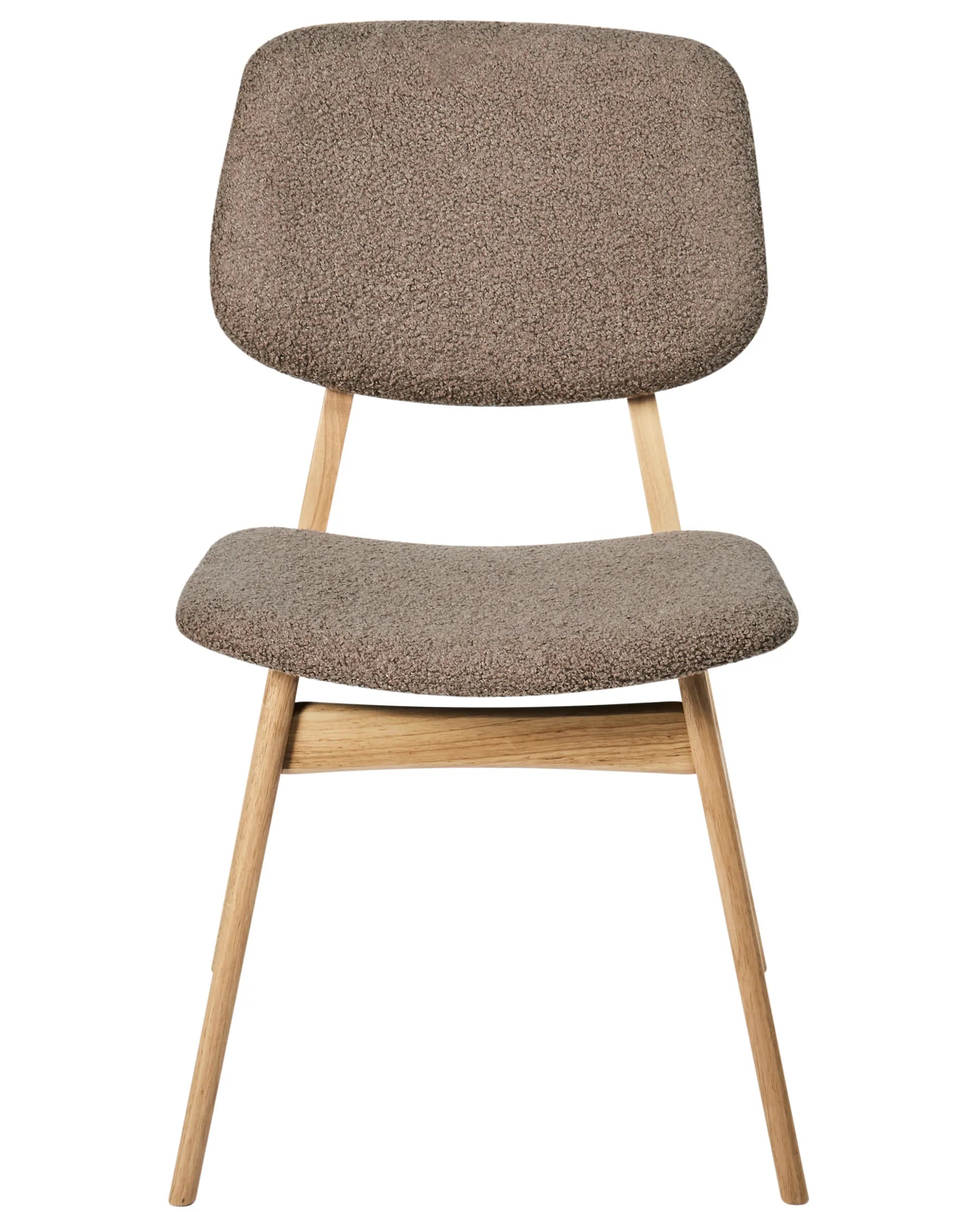 Set of 2 Dining Chairs ELAINE Boucle Light Brown/ Taupe