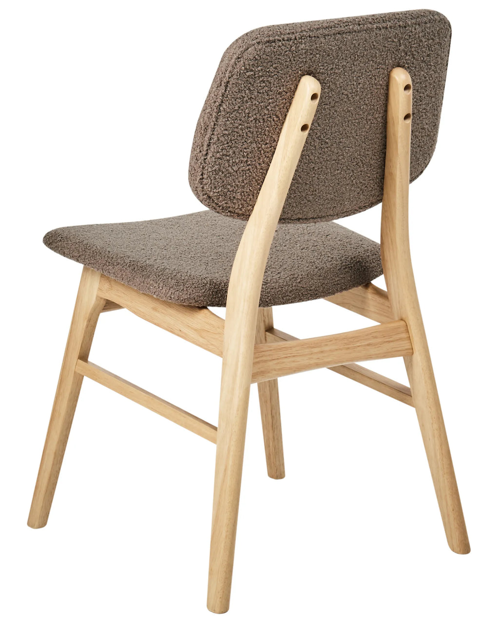 Set of 2 Dining Chairs ELAINE Boucle Light Brown/ Taupe