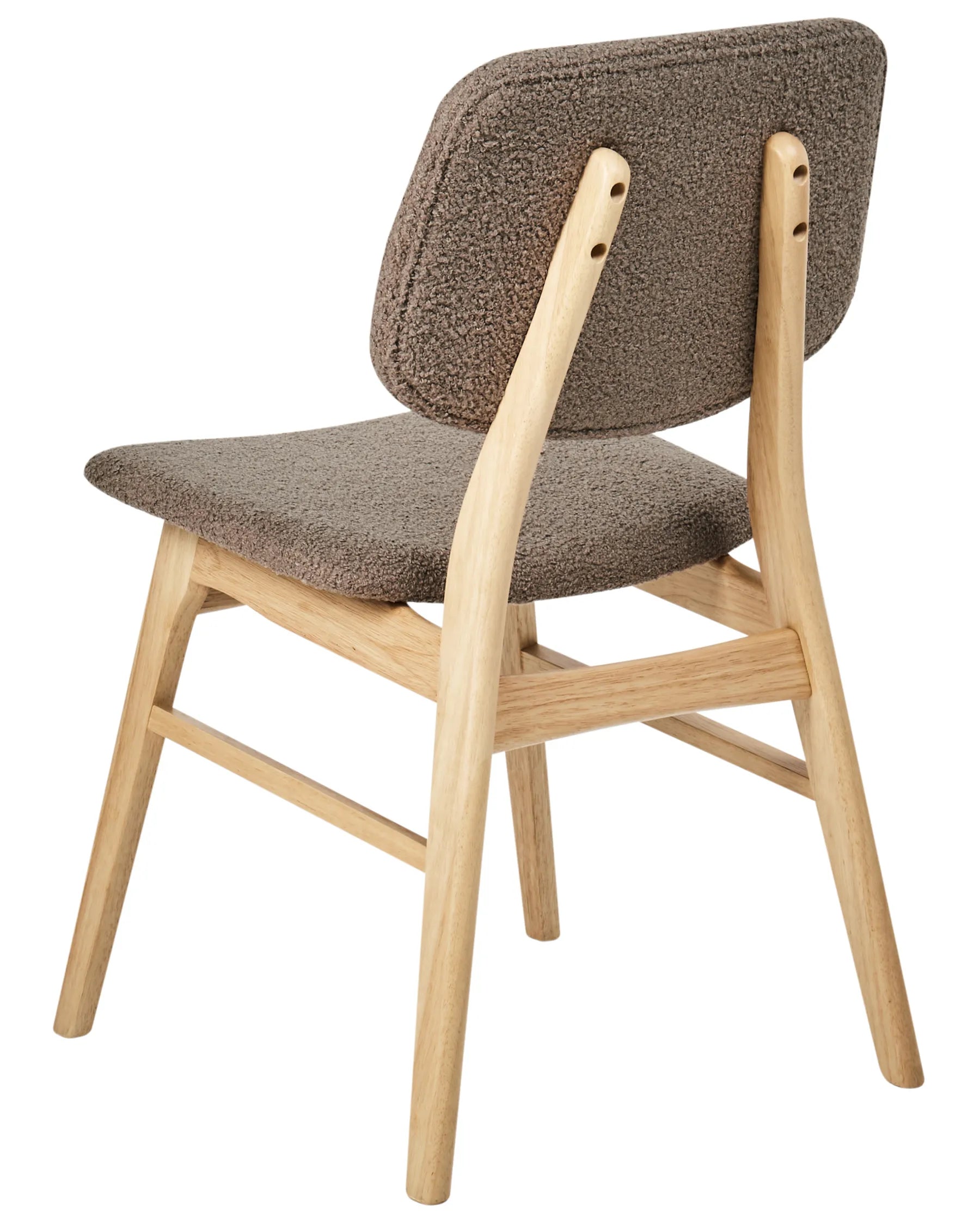 Set of 2 Dining Chairs ELAINE Boucle Light Brown/ Taupe