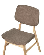 Set of 2 Dining Chairs ELAINE Boucle Light Brown/ Taupe