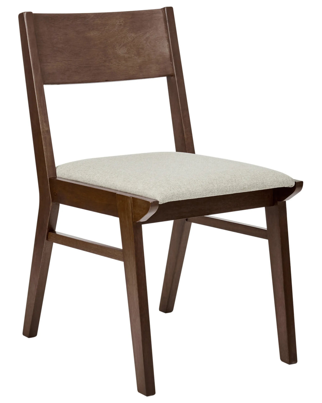 Set of 2 Dining Chairs ENOLA Wood Brown/ Light Beige