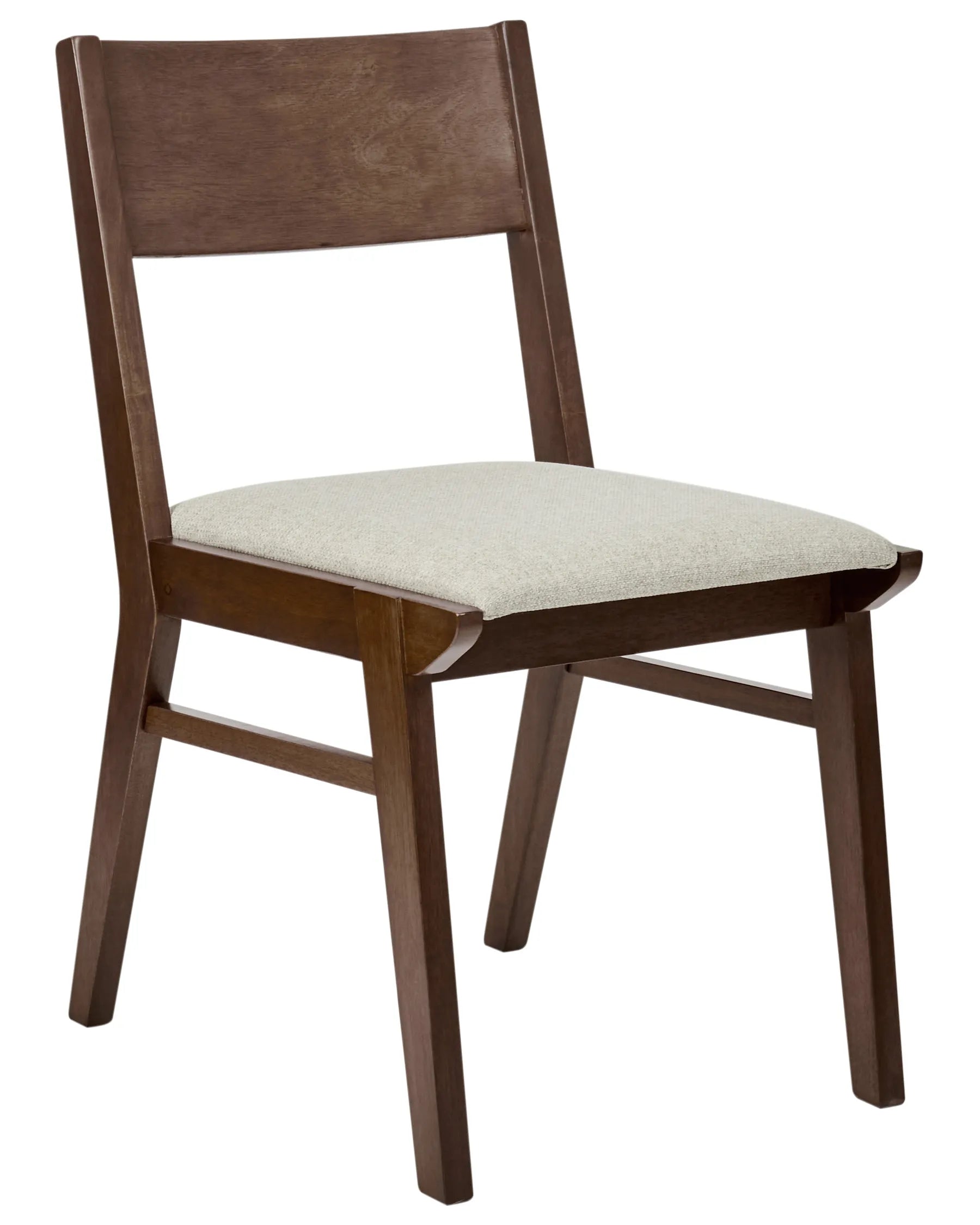 Set of 2 Dining Chairs ENOLA Wood Brown/ Light Beige