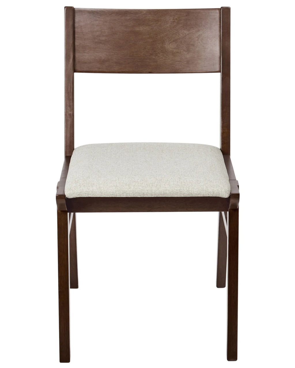 Set of 2 Dining Chairs ENOLA Wood Brown/ Light Beige