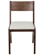 Set of 2 Dining Chairs ENOLA Wood Brown/ Light Beige