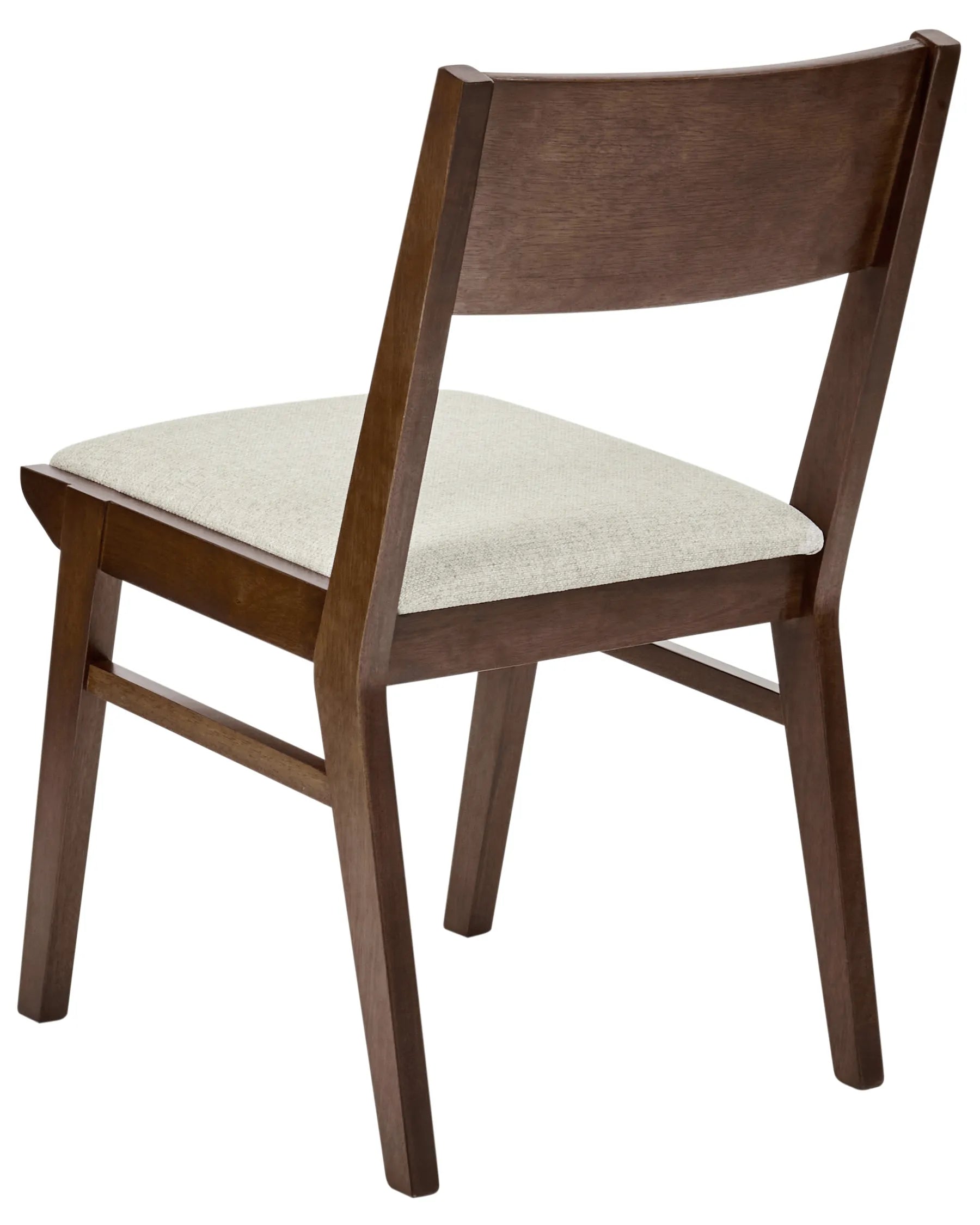 Set of 2 Dining Chairs ENOLA Wood Brown/ Light Beige