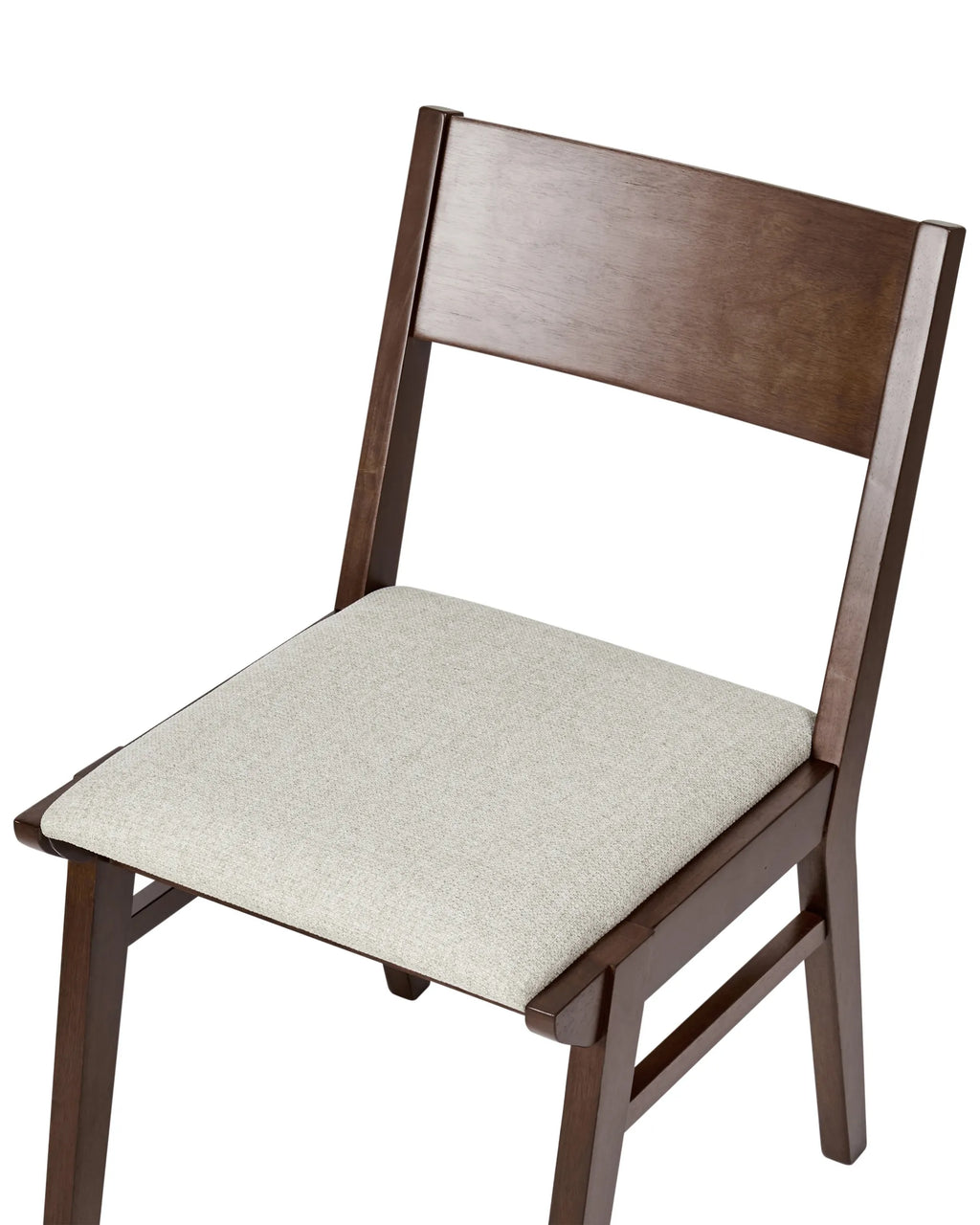 Set of 2 Dining Chairs ENOLA Wood Brown/ Light Beige