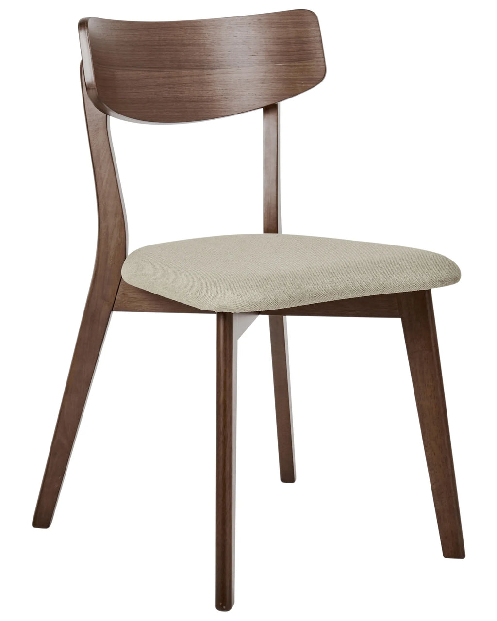 Set of 2 Dining Chairs HOPE Wood Brown/ Beige