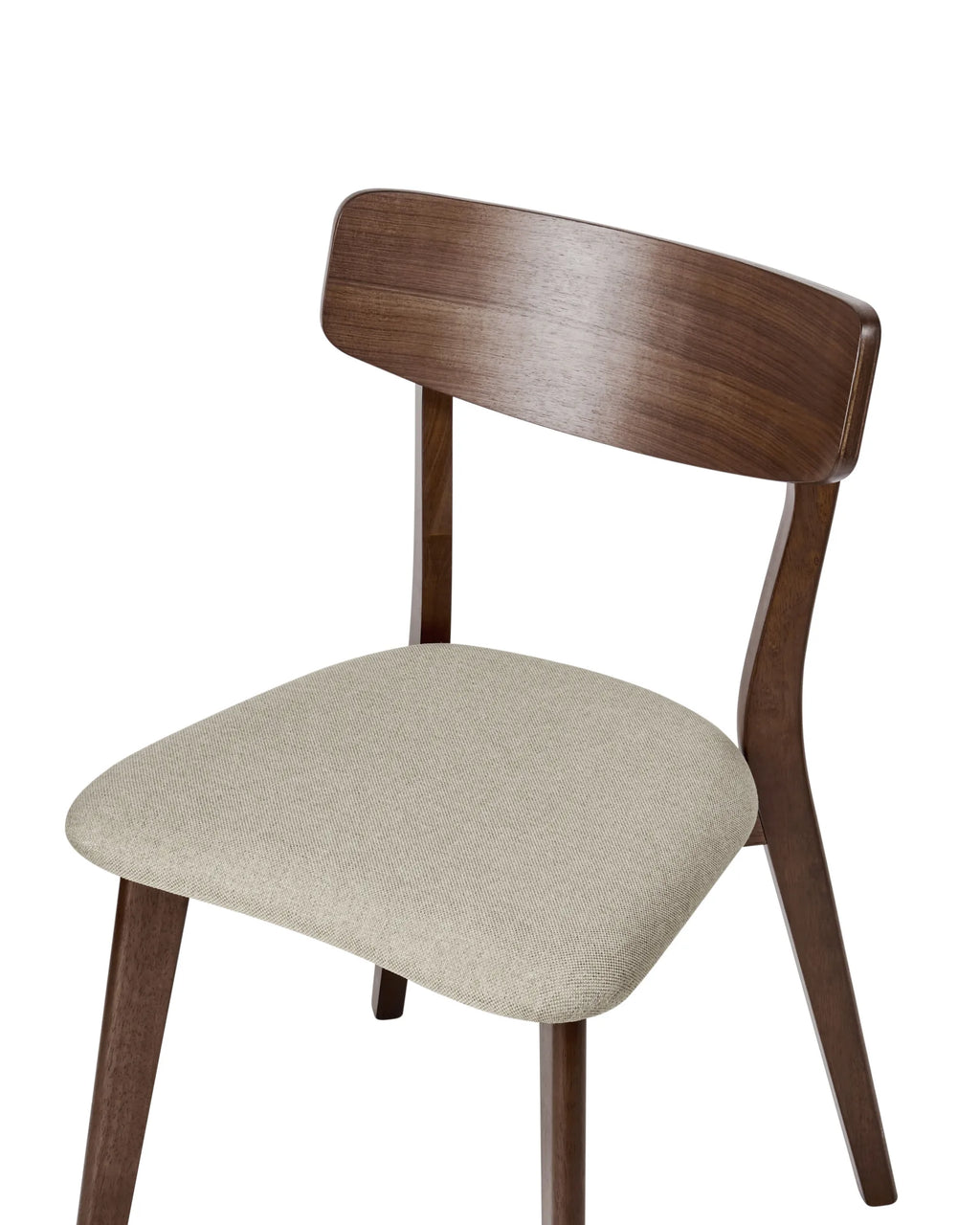 Set of 2 Dining Chairs HOPE Wood Brown/ Beige
