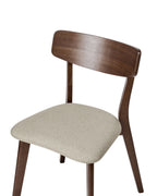Set of 2 Dining Chairs HOPE Wood Brown/ Beige