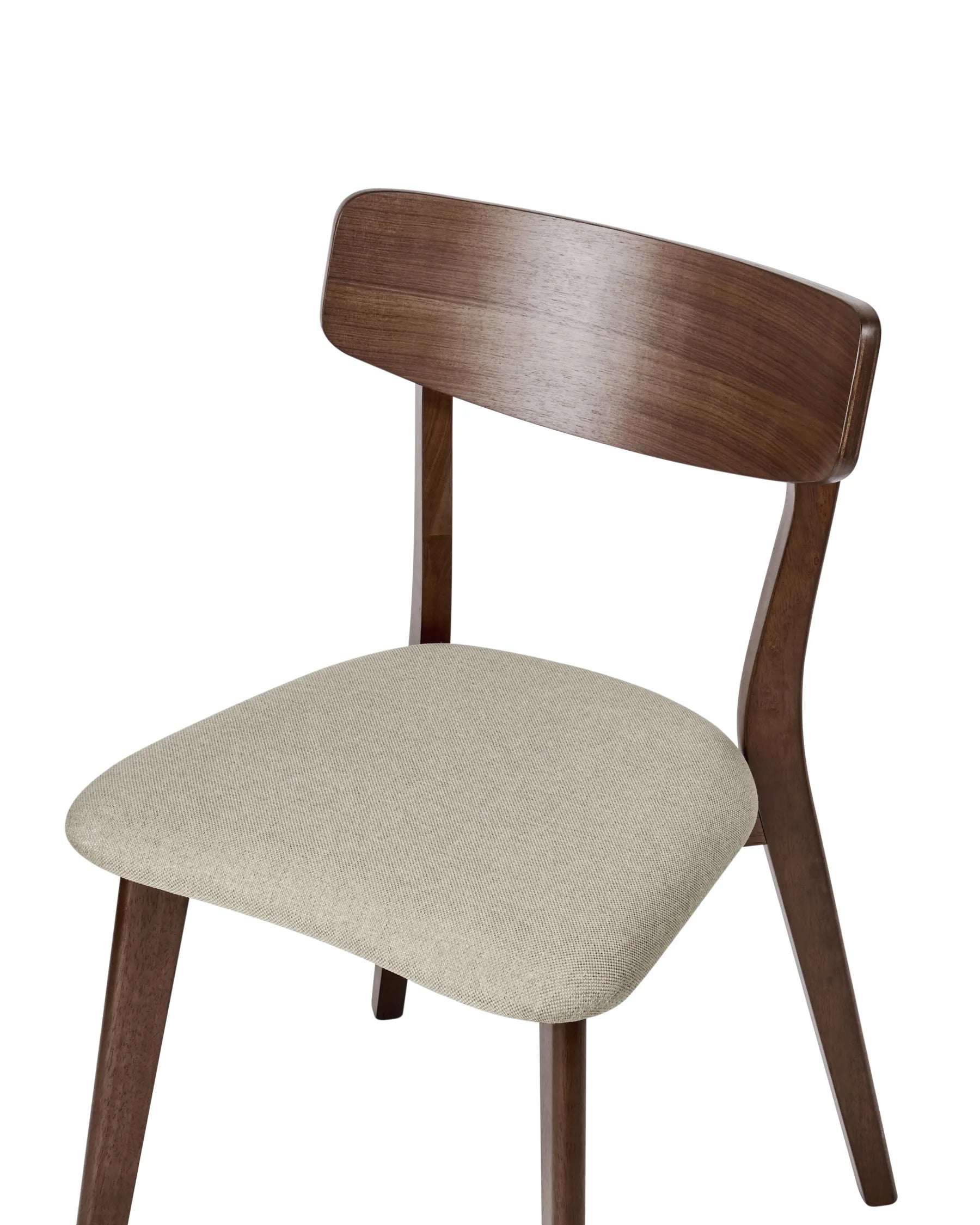 Set of 2 Dining Chairs HOPE Wood Brown/ Beige